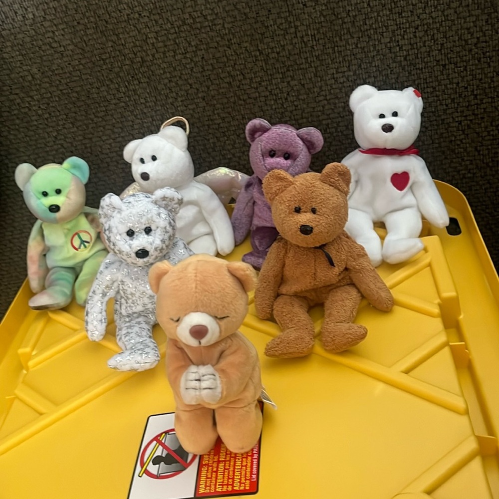 Variety of used TY babies without heart tags